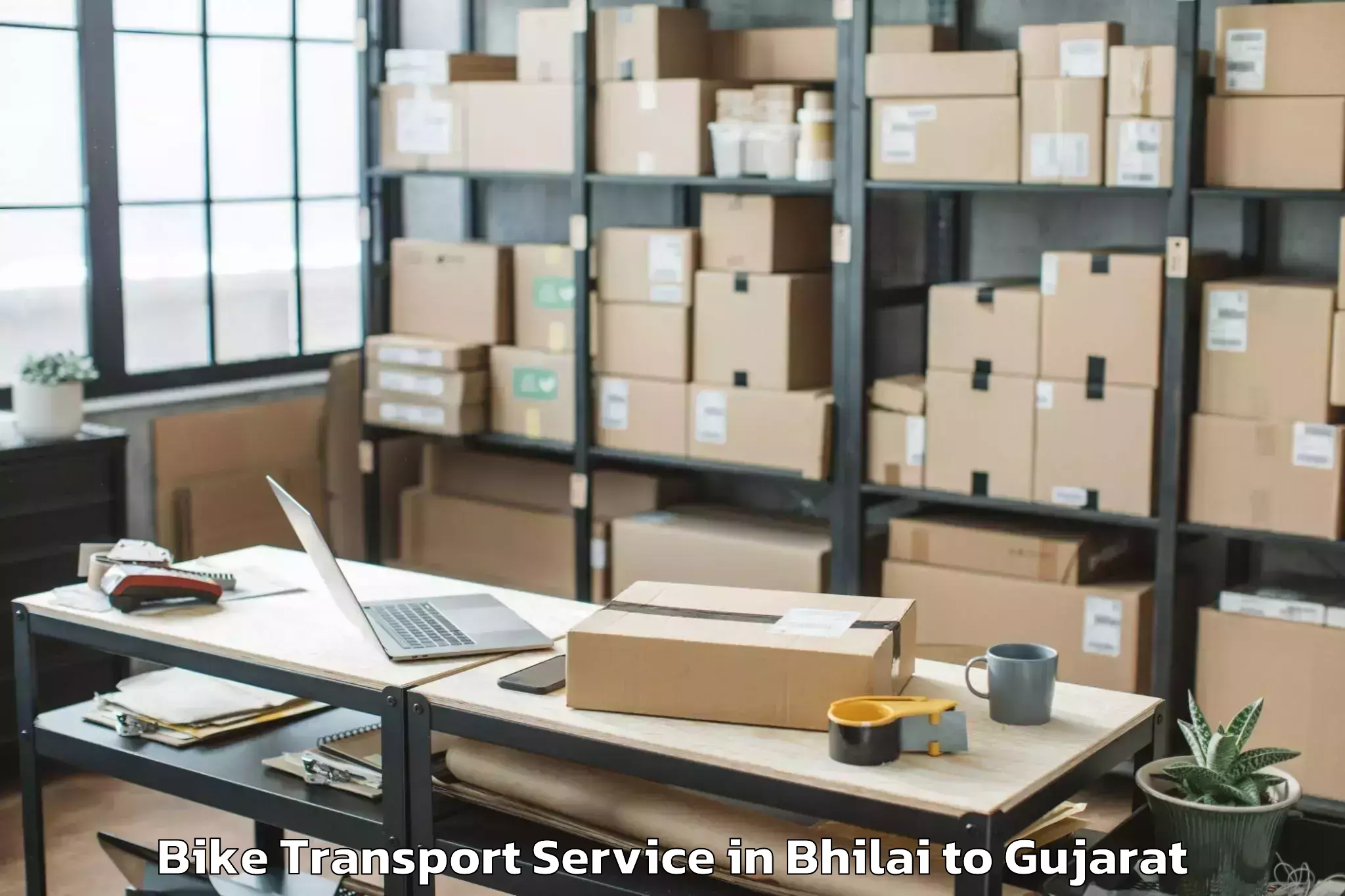 Book Bhilai to Malpur Bike Transport Online